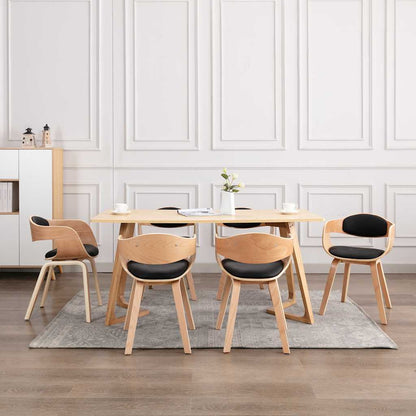 Sillas De Comedor 2 Unidades Madera Curvada Y Cuero Sintético