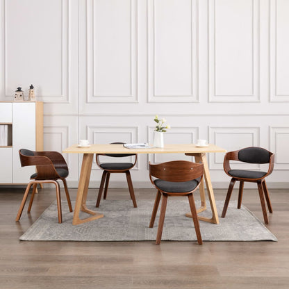 Sillas De Comedor 2 Unidades Madera Curvada Y Cuero Sintético