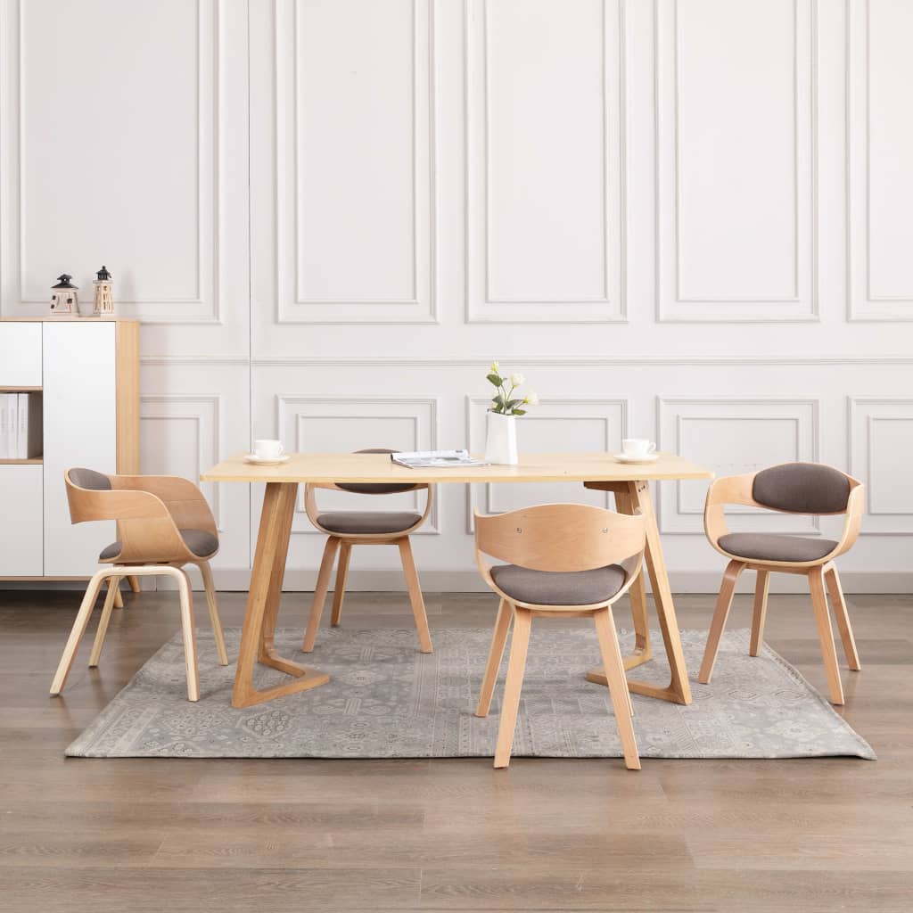 Sillas De Comedor 2 Unidades Madera Curvada Y Cuero Sintético