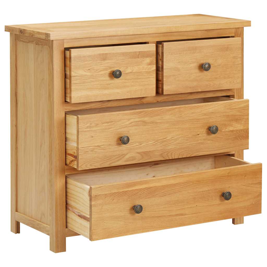 Cajonera De Madera De Roble Macizo 80X35X75 Cm