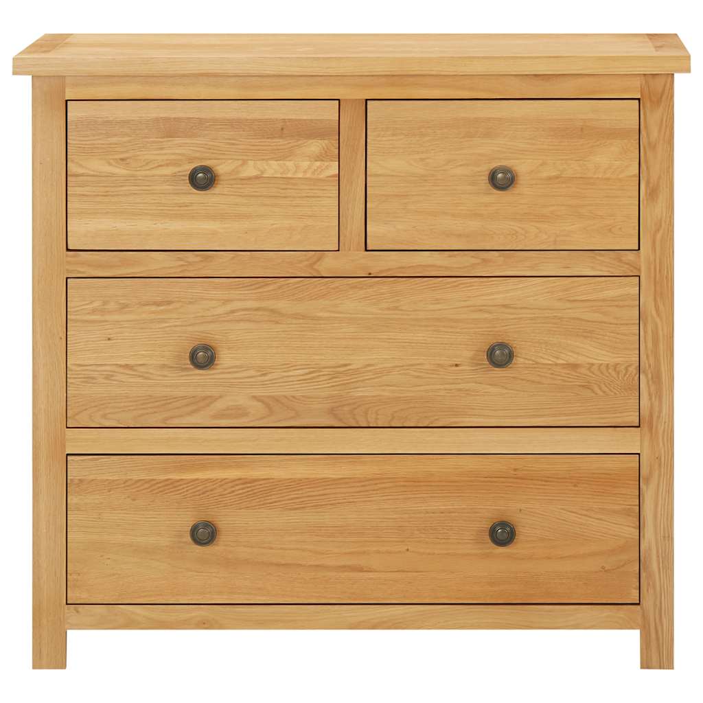 Cajonera De Madera De Roble Macizo 80X35X75 Cm