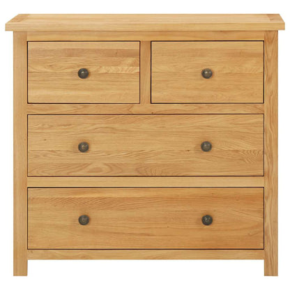 Cajonera De Madera De Roble Macizo 80X35X75 Cm