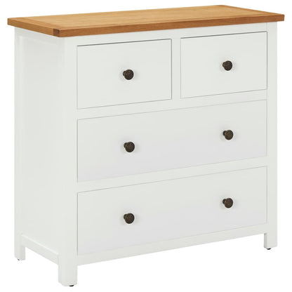 Cajonera De Madera De Roble Macizo 80X35X75 Cm