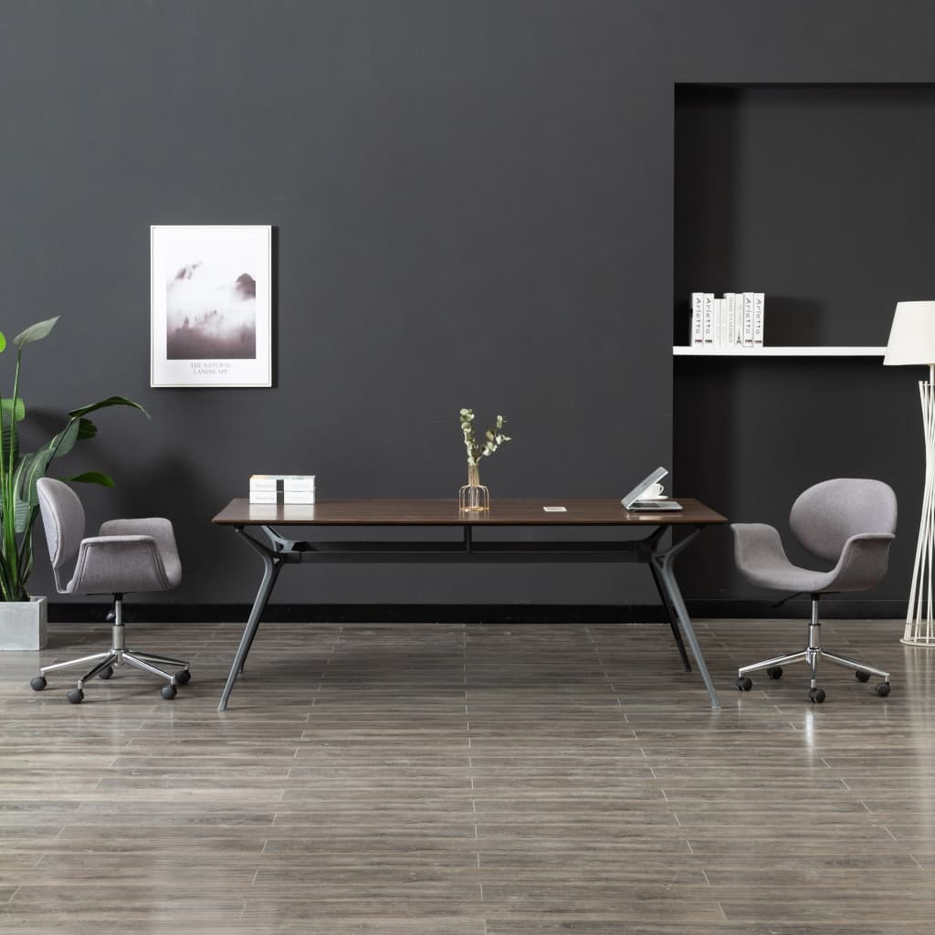 Silla De Oficina Giratoria De Tela Gris Taupe