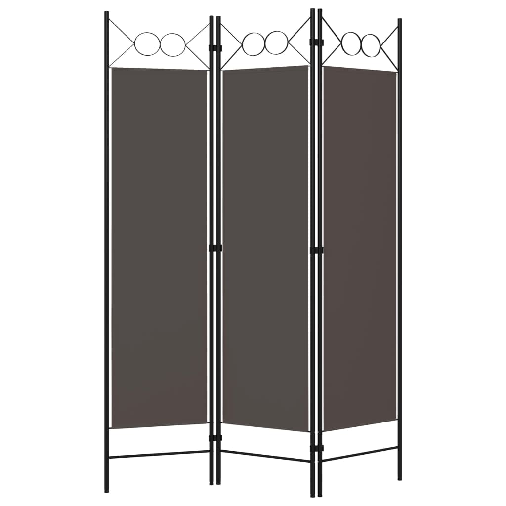 Biombo Divisor De 3 Paneles Gris 120X180 Cm