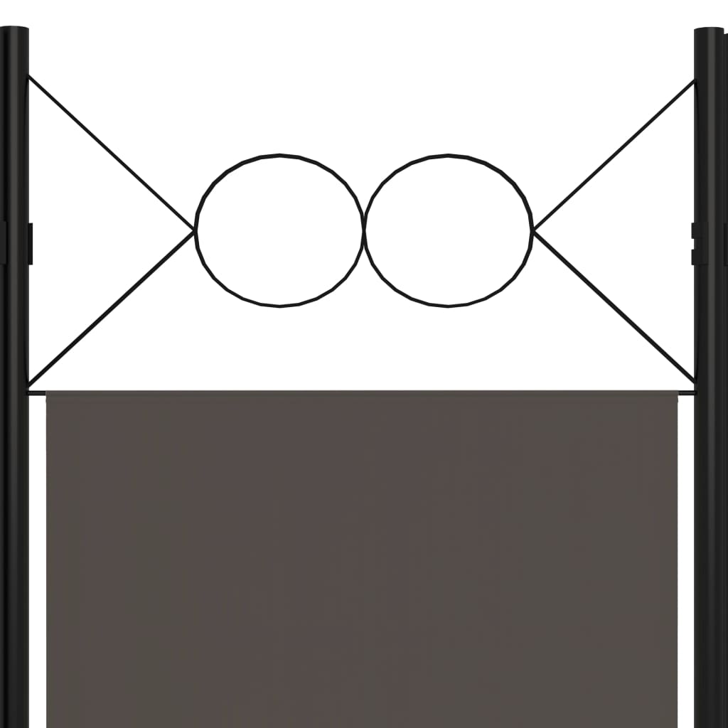 Biombo Divisor De 4 Paneles Gris 160X180 Cm