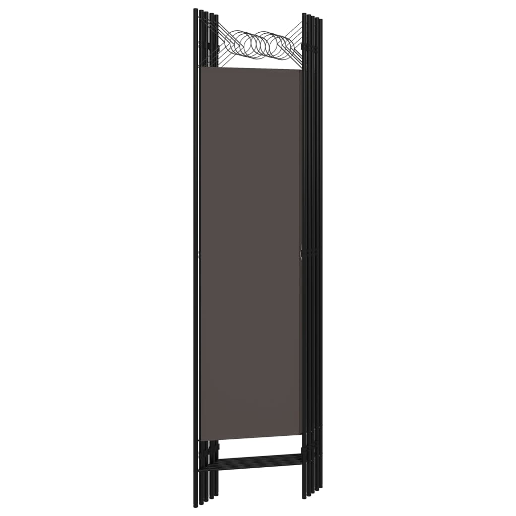 Biombo Divisor De 5 Paneles Gris 200X180 Cm
