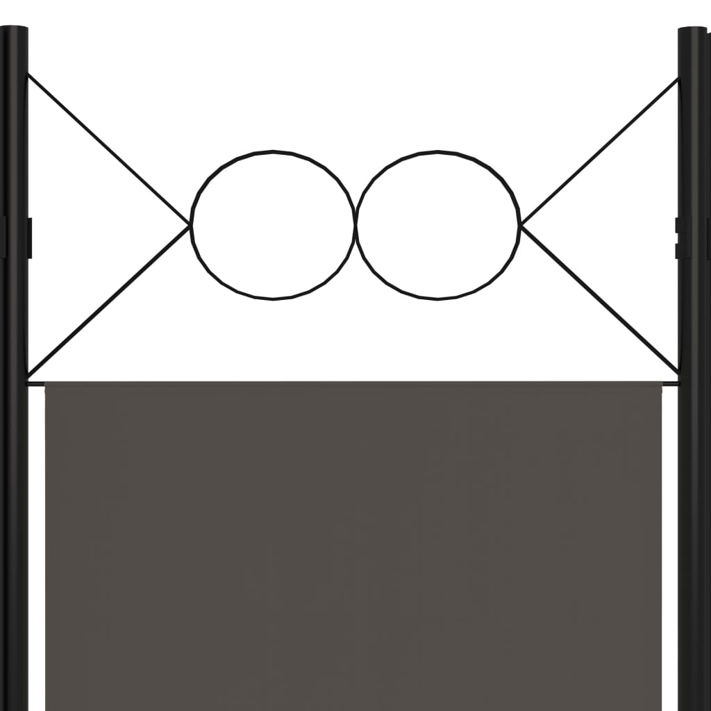 Biombo Divisor De 5 Paneles Gris 200X180 Cm