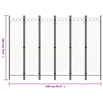 Biombo Divisor De 6 Paneles 240X180 Cm