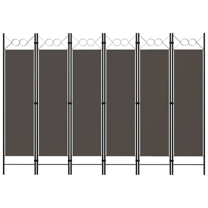 Biombo Divisor De 6 Paneles Gris 240X180 Cm