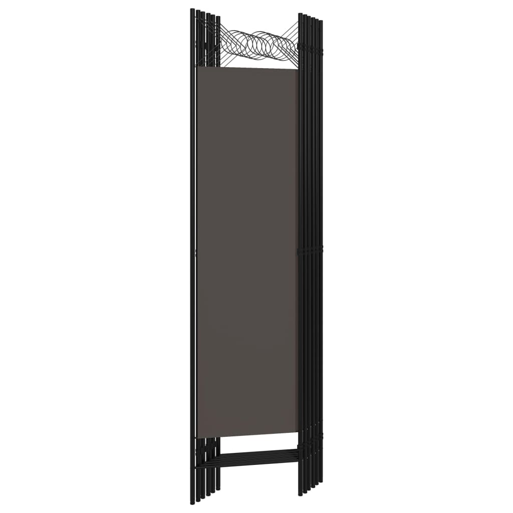 Biombo Divisor De 6 Paneles Gris 240X180 Cm