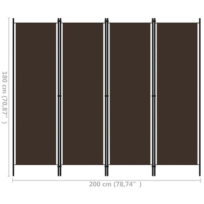 Biombo Divisor De 4 Paneles 200X180 Cm