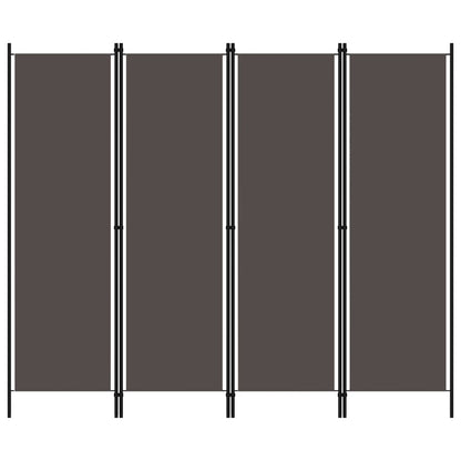 Biombo Divisor De 4 Paneles Gris 200X180 Cm