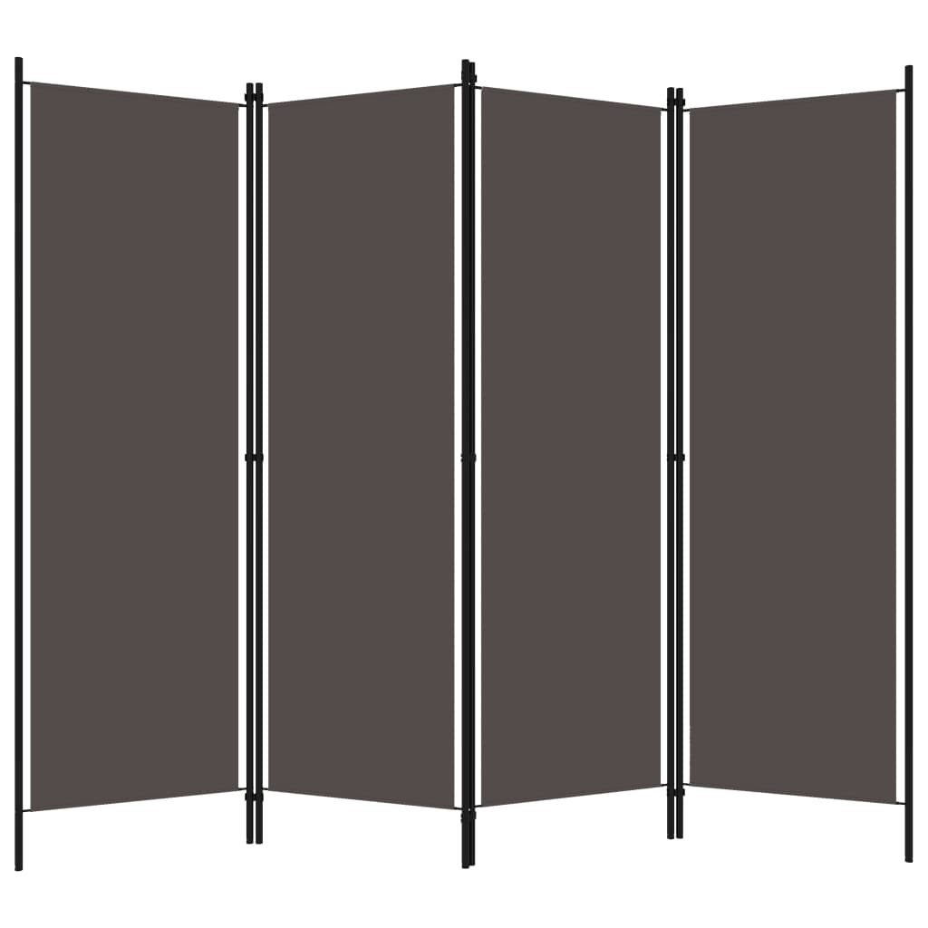 Biombo Divisor De 4 Paneles Gris 200X180 Cm