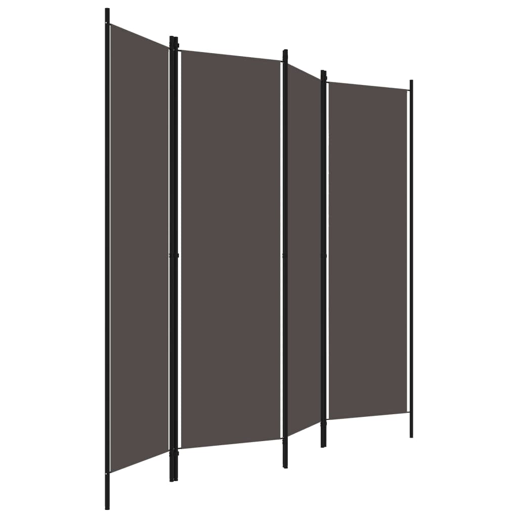 Biombo Divisor De 4 Paneles Gris 200X180 Cm