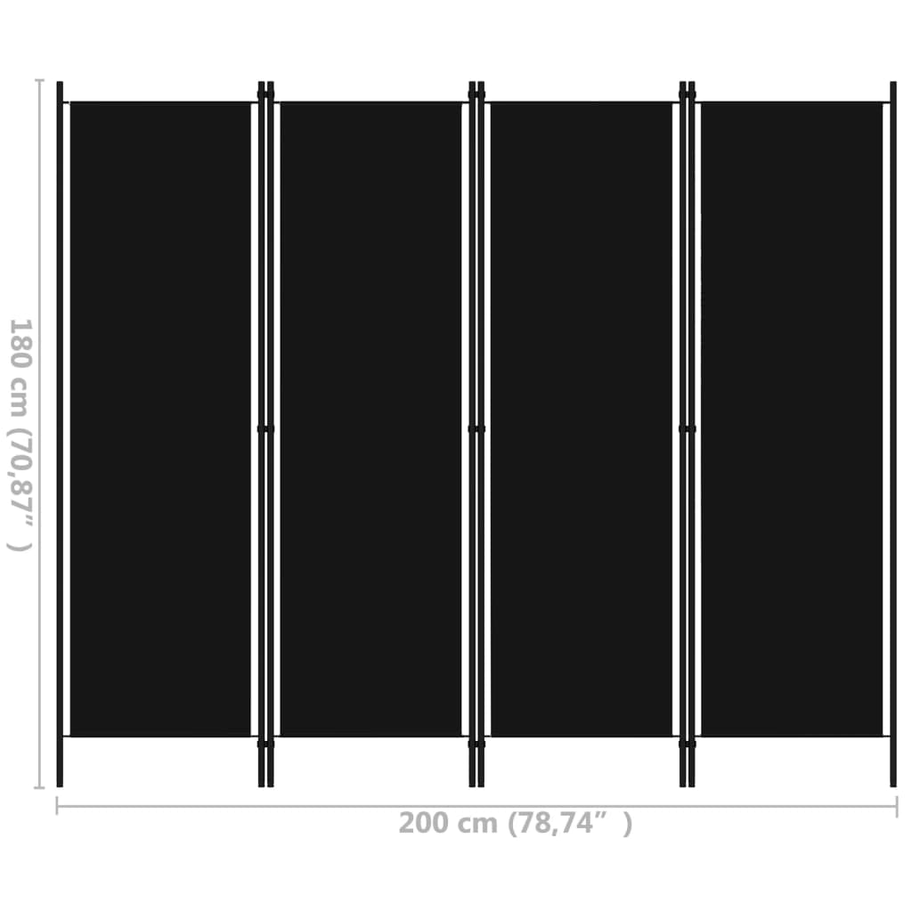 Biombo Divisor De 4 Paneles 200X180 Cm