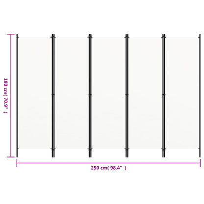 Biombo Divisor De 5 Paneles 250X180 Cm