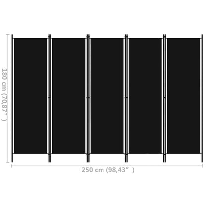 Biombo Divisor De 5 Paneles 250X180 Cm