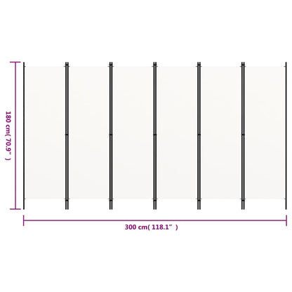 Biombo Divisor De 6 Paneles 300X180 Cm