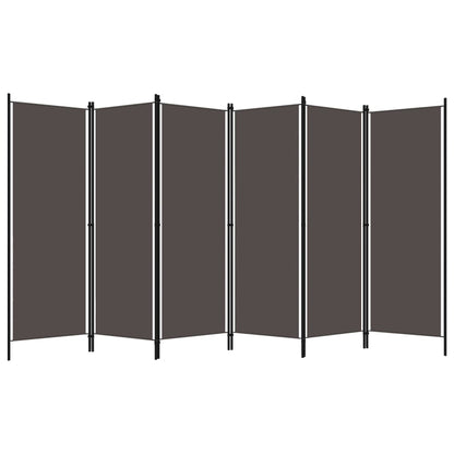 Biombo Divisor De 6 Paneles Gris 300X180 Cm