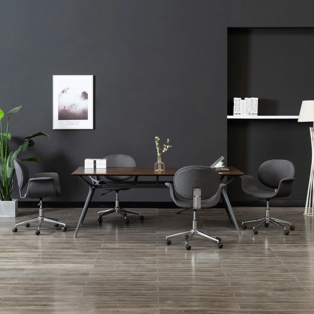Sillas De Comedor Giratorias 4 Unidades Tela Color Gris Taupe