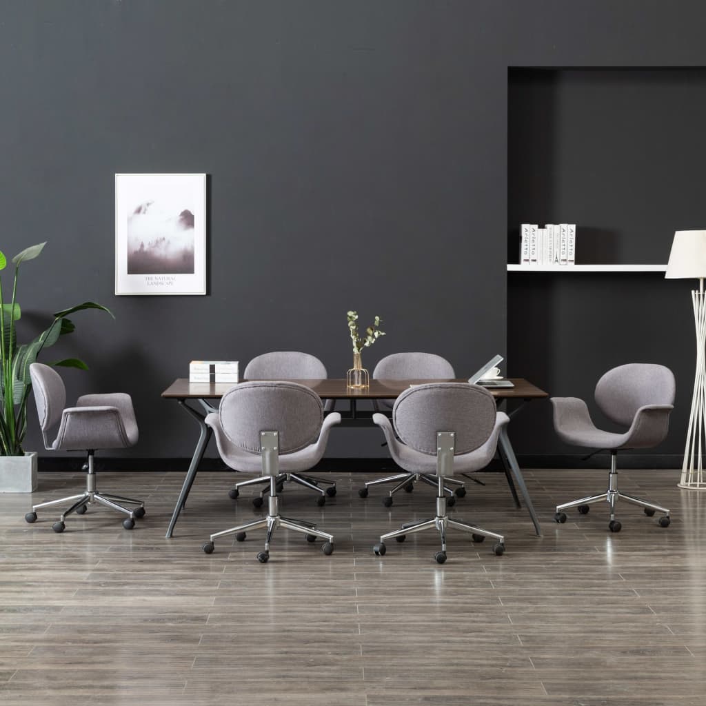 Sillas De Comedor Giratorias 4 Unidades Tela Color Gris Taupe