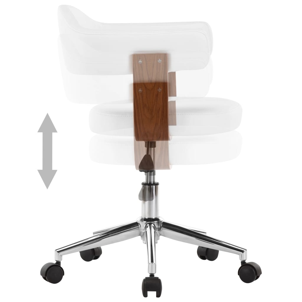 Sillas De Comedor Giratorias 4 Uds Madera Curvada Cuero