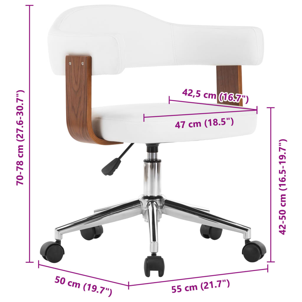 Sillas De Comedor Giratorias 4 Uds Madera Curvada Cuero