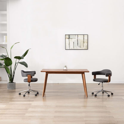 Sillas De Comedor Giratorias 4 Uds Madera Curvada Cuero