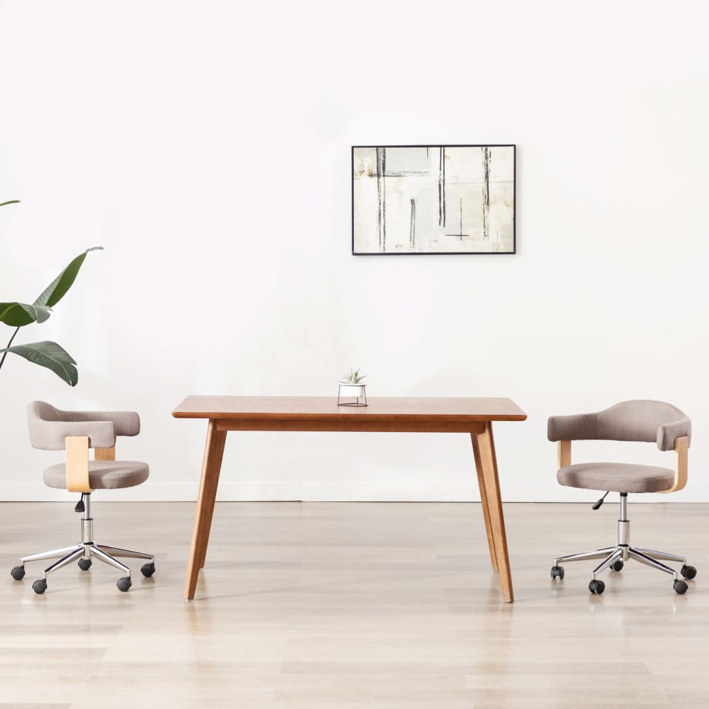 Sillas De Comedor Giratorias 4 Uds Madera Curvada Cuero