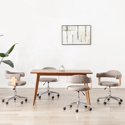 Sillas De Comedor Giratorias 4 Uds Madera Curvada Cuero