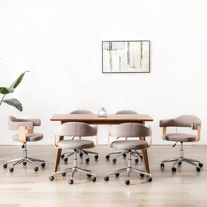 Sillas De Comedor Giratorias 4 Uds Madera Curvada Cuero