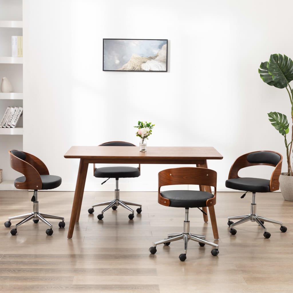 Sillas Comedor Giratorias 2 Uds Madera Curvada Tela Gris Taupe