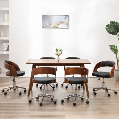 Sillas Comedor Giratorias 2 Uds Madera Curvada Tela Gris Taupe