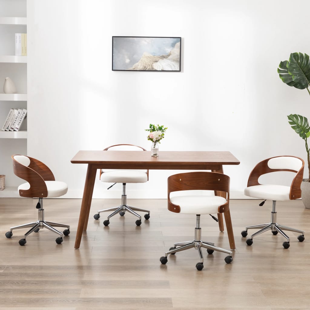 Sillas Comedor Giratorias 2 Uds Madera Curvada Tela Gris Taupe