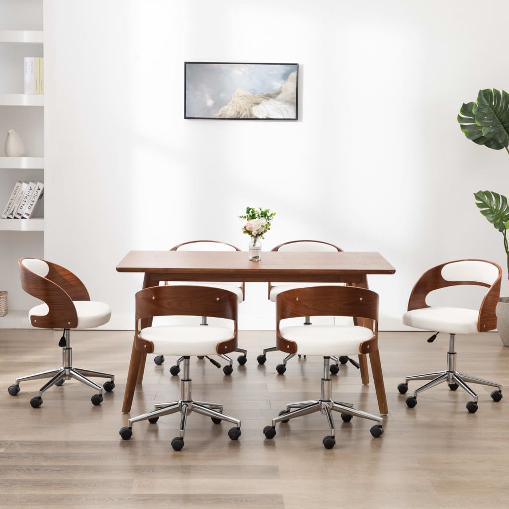 Sillas Comedor Giratorias 2 Uds Madera Curvada Tela Gris Taupe