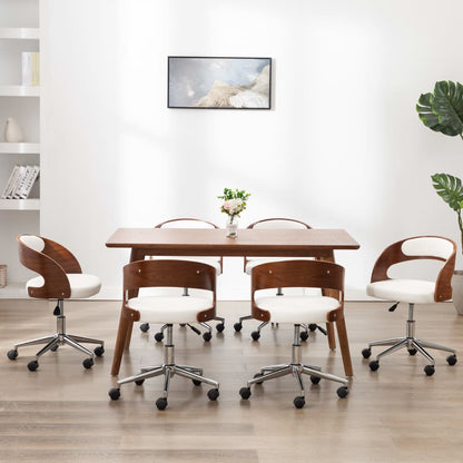 Sillas Comedor Giratorias 2 Uds Madera Curvada Tela Gris Taupe