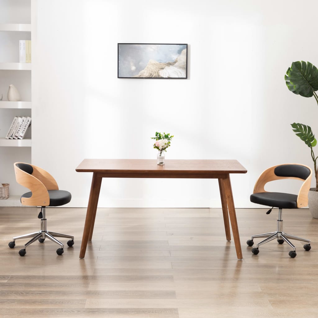 Sillas Comedor Giratorias 2 Uds Madera Curvada Tela Gris Taupe