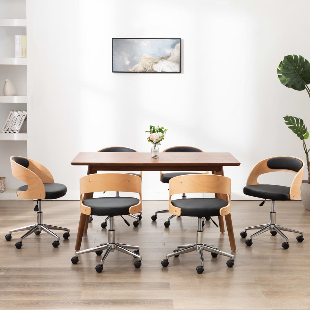 Sillas Comedor Giratorias 2 Uds Madera Curvada Tela Gris Taupe