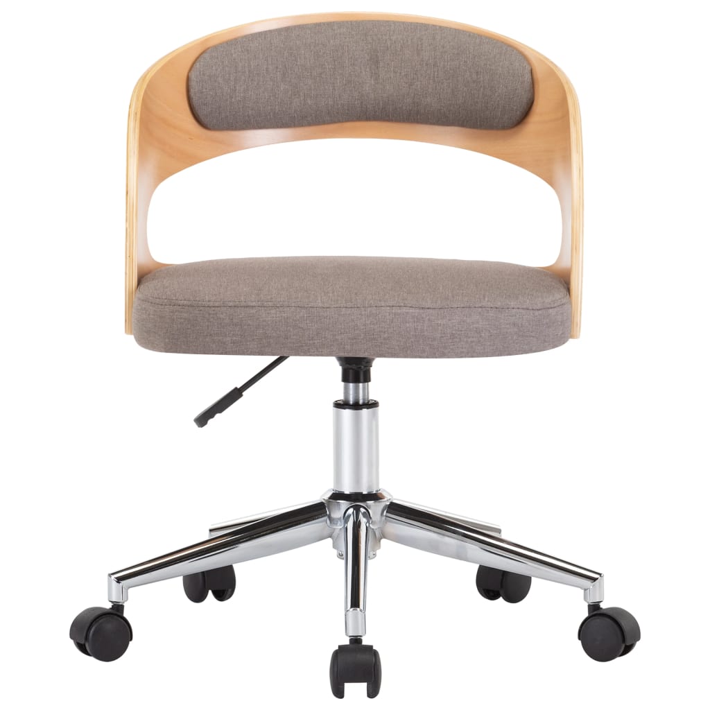 Sillas Comedor Giratorias 2 Uds Madera Curvada Tela Gris Taupe