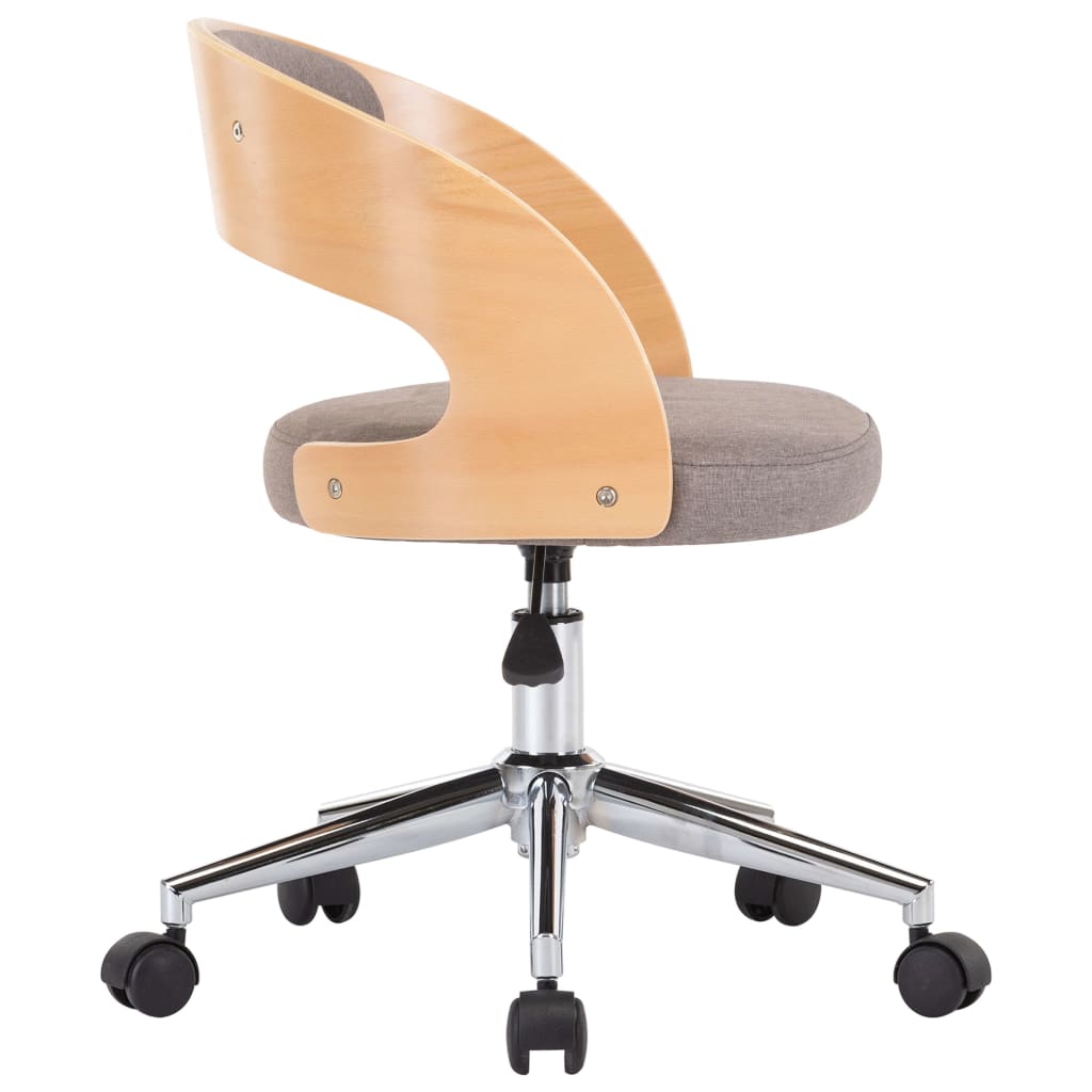 Sillas Comedor Giratorias 2 Uds Madera Curvada Tela Gris Taupe