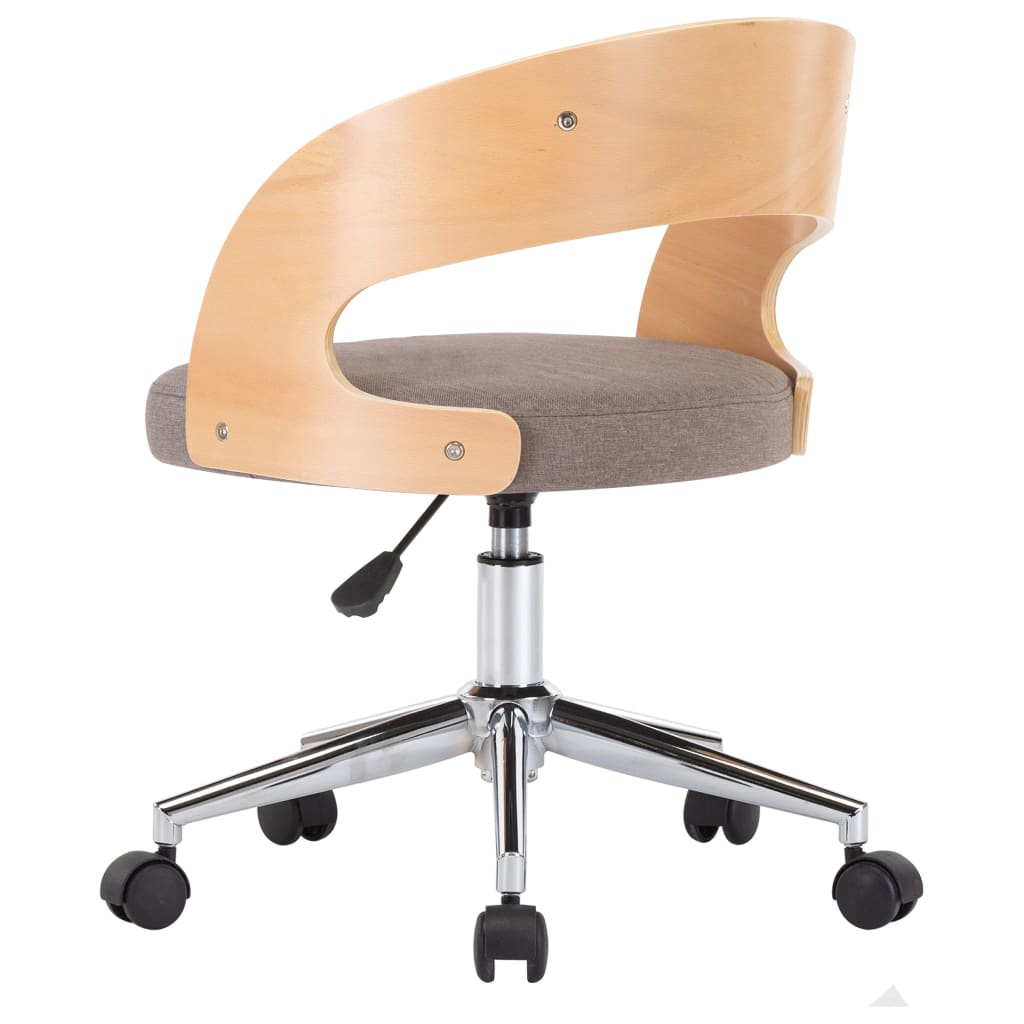 Sillas Comedor Giratorias 2 Uds Madera Curvada Tela Gris Taupe