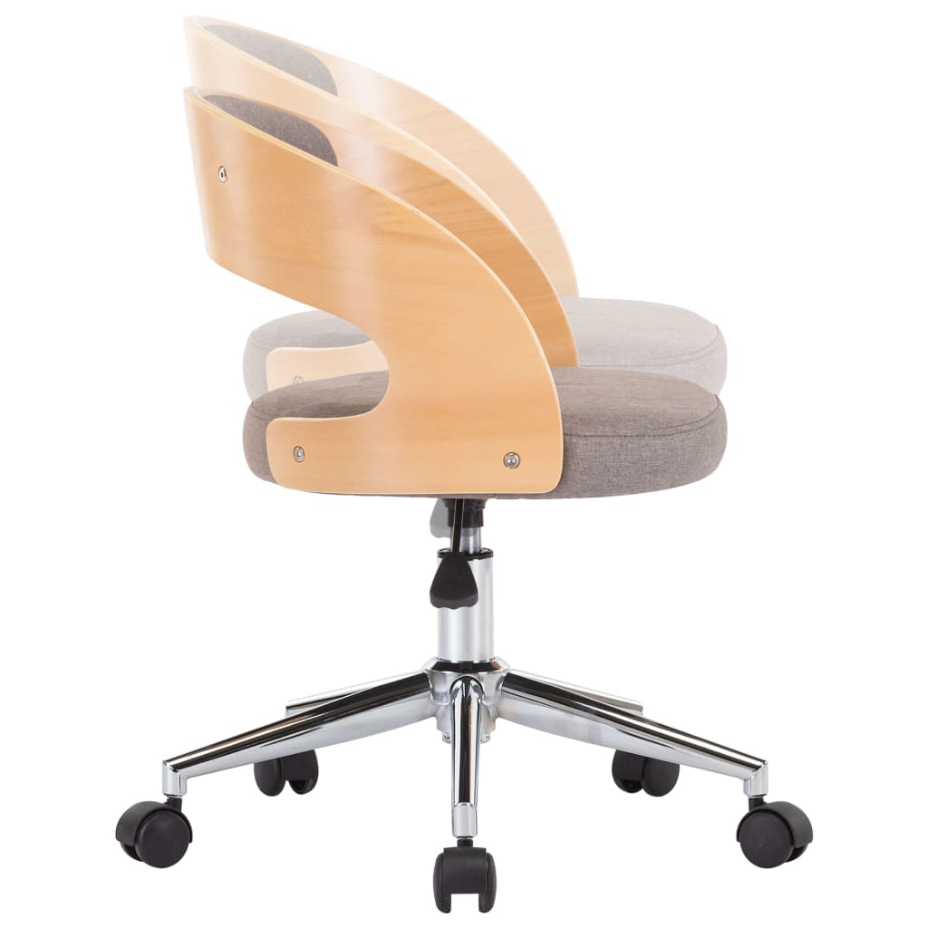 Sillas Comedor Giratorias 2 Uds Madera Curvada Tela Gris Taupe