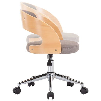 Sillas Comedor Giratorias 2 Uds Madera Curvada Tela Gris Taupe