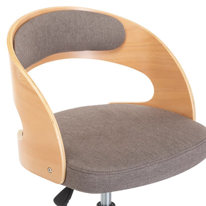 Sillas Comedor Giratorias 2 Uds Madera Curvada Tela Gris Taupe