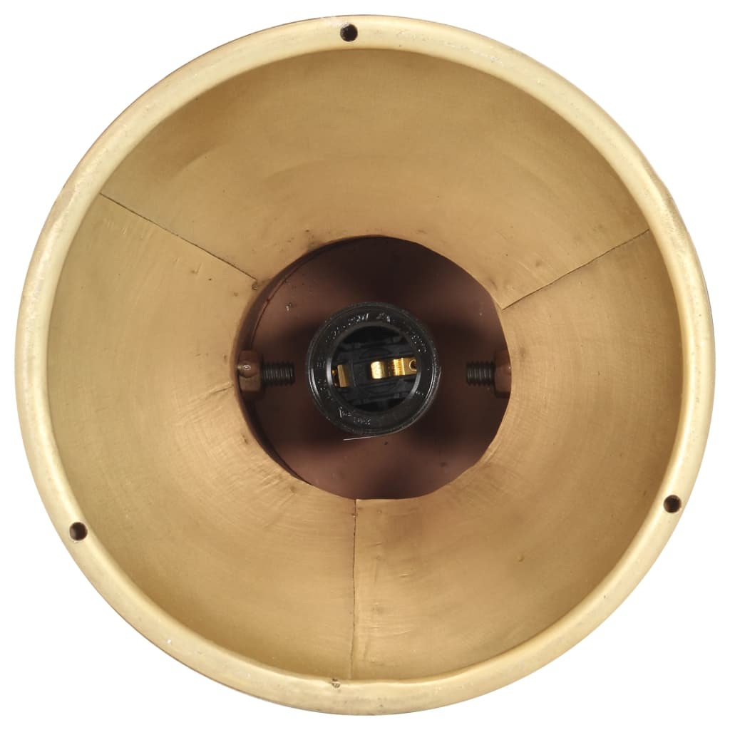 Lámpara De Techo Industrial Madera De Mango Latón E27