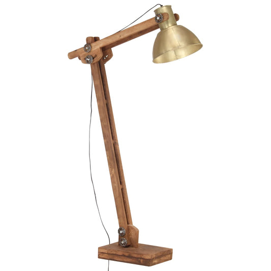 Lámpara De Pie Madera Maciza De Mango E27