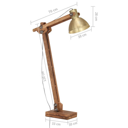 Lámpara De Pie Madera Maciza De Mango E27