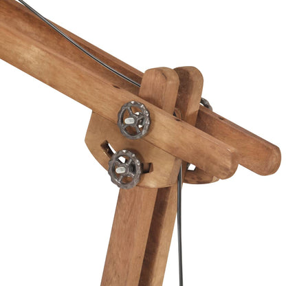 Lámpara De Pie Madera Maciza De Mango E27