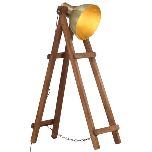 Lámpara De Pie Madera Maciza De Mango E27